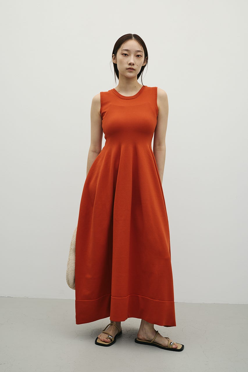 2ピースハーフスリーブポロニットワンピース ORG S