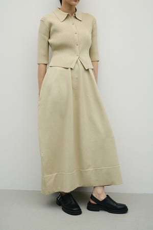 2ピースハーフスリーブポロニットワンピース