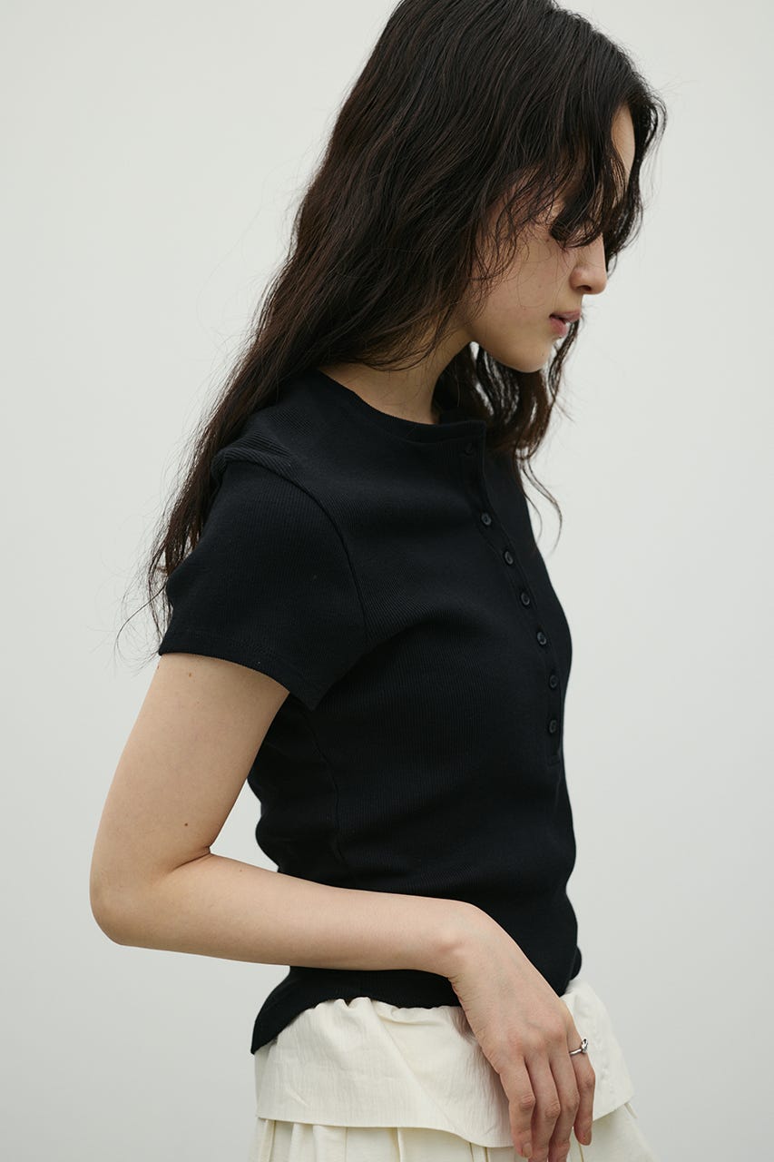 ヘンリーネックT BLK FREE