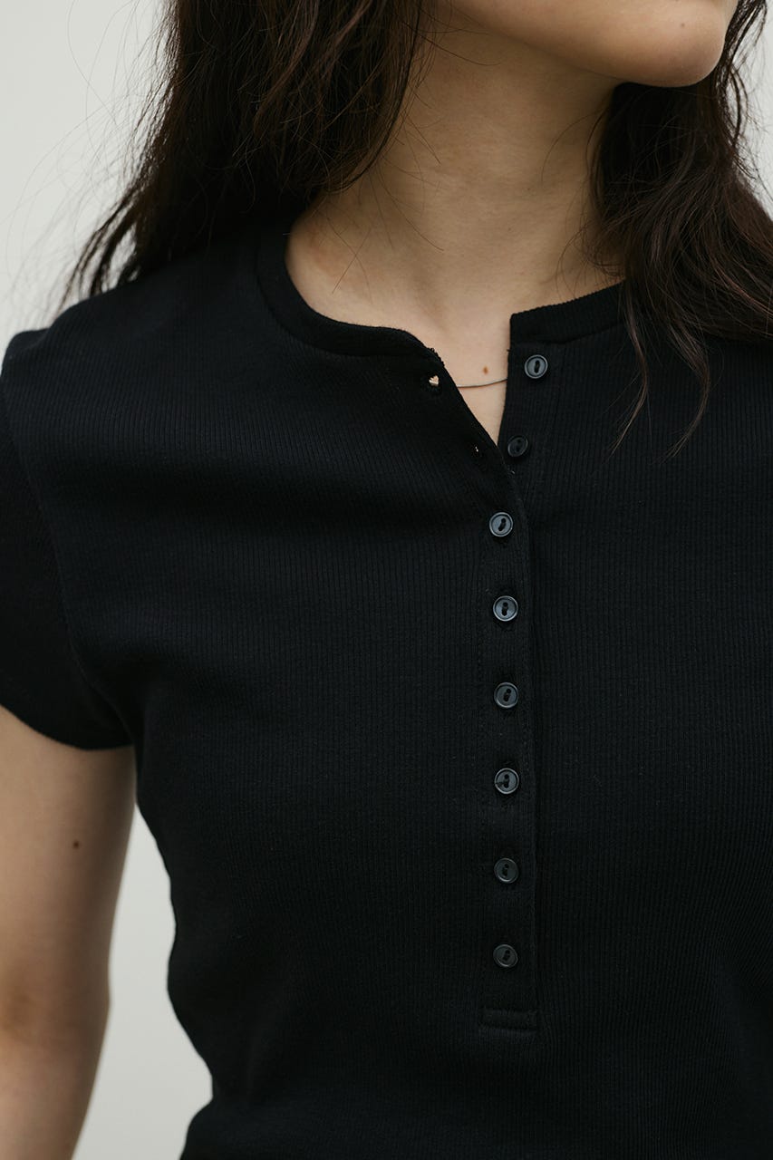 ヘンリーネックT BLK FREE