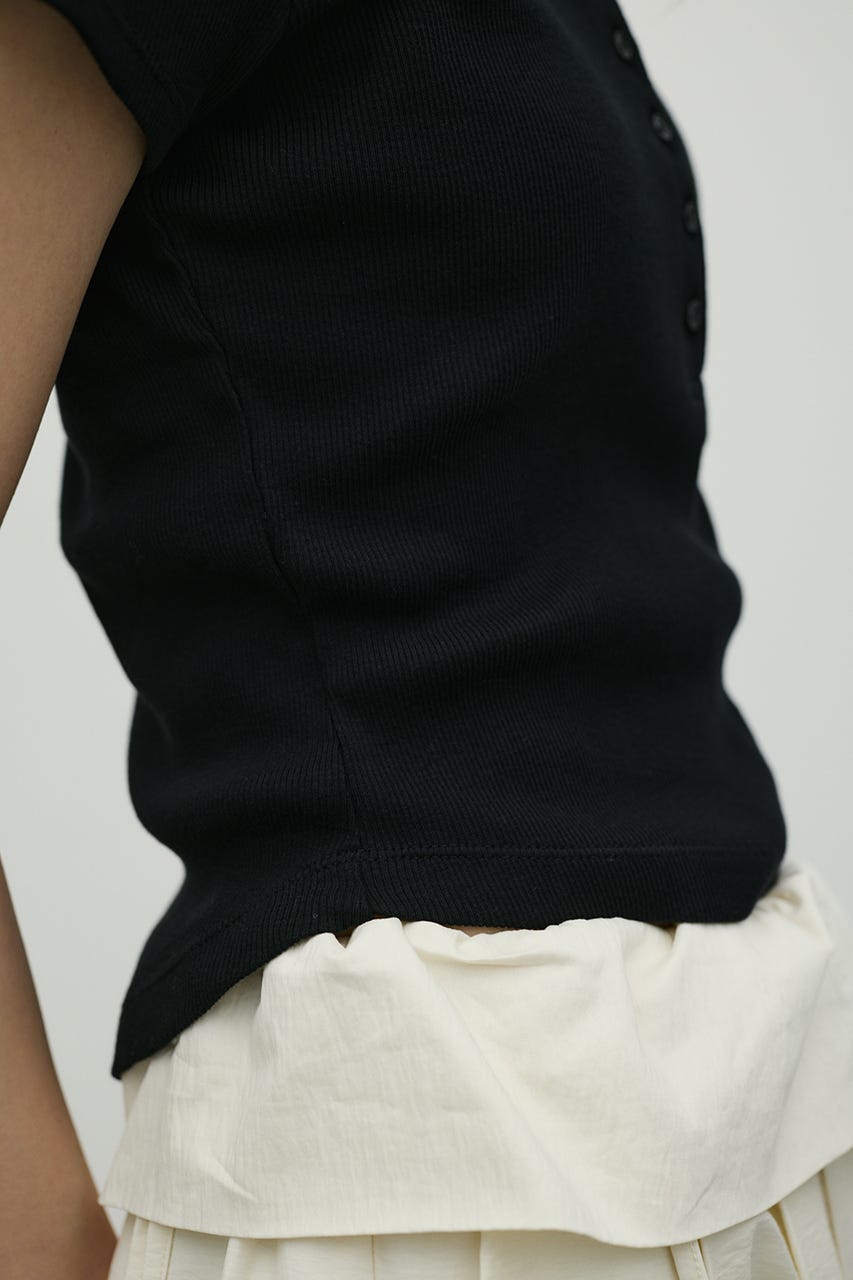 ヘンリーネックT BLK FREE