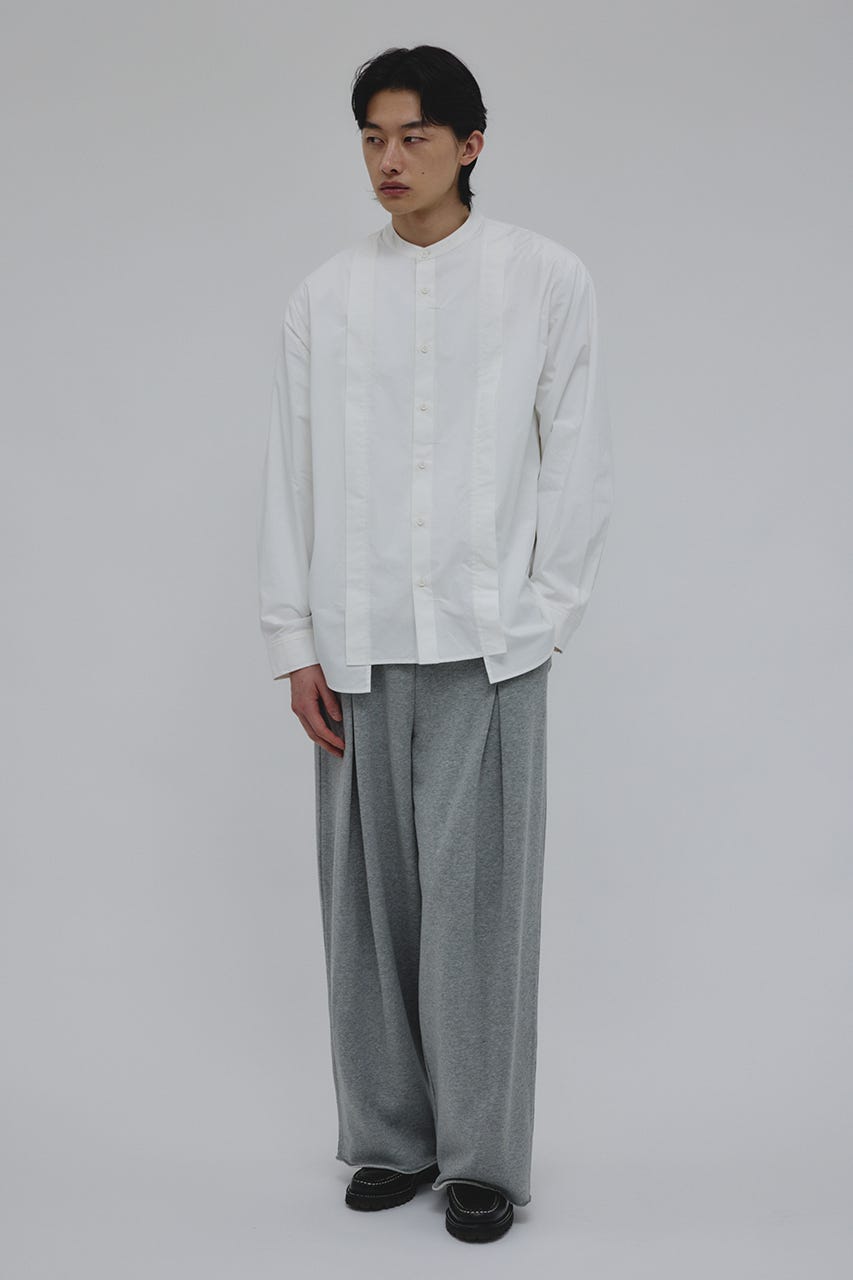 STYLEMIXER | タックデザインノーカラーシャツ (シャツ