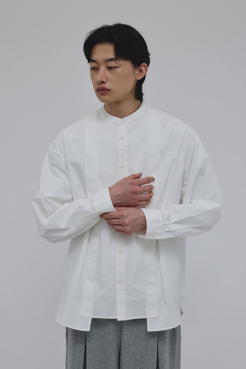 クラとし STYLEMIXER | タックデザインノーカラーシャツ (シャツ