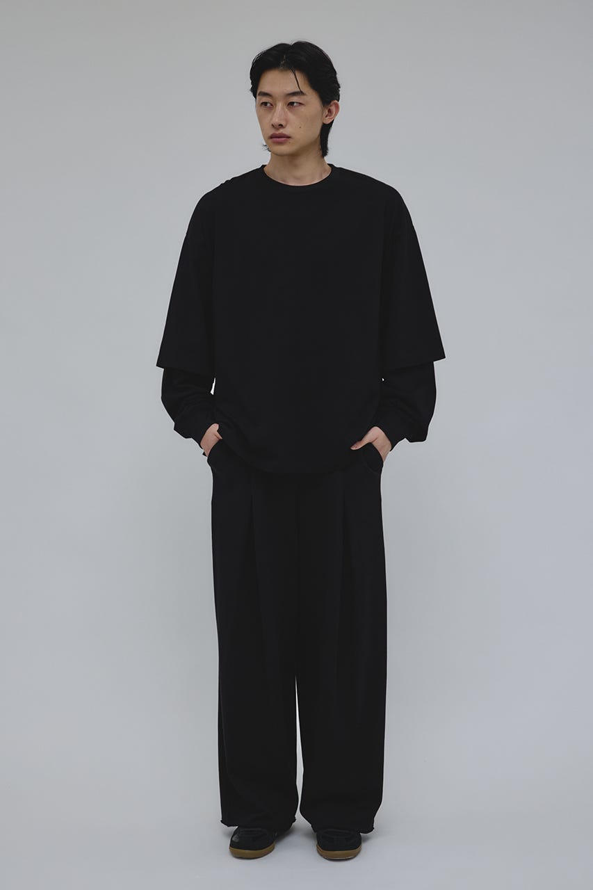 レイヤードロングスリーブT BLK M