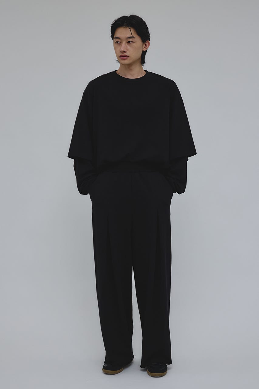 レイヤードロングスリーブT BLK M