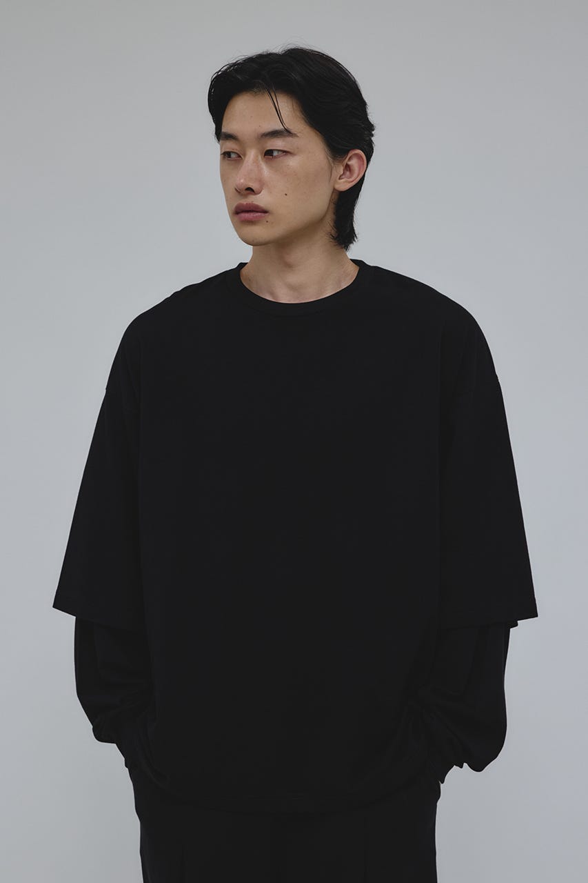 レイヤードロングスリーブT BLK M