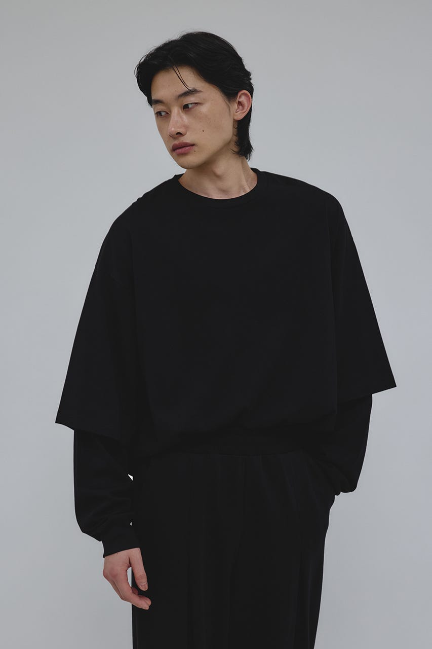 レイヤードロングスリーブT BLK M