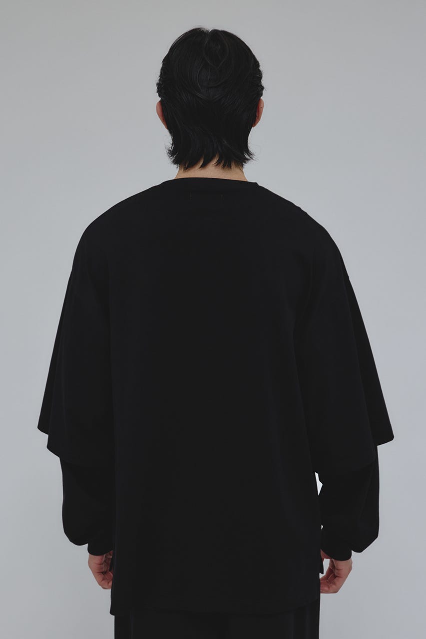 レイヤードロングスリーブT BLK M