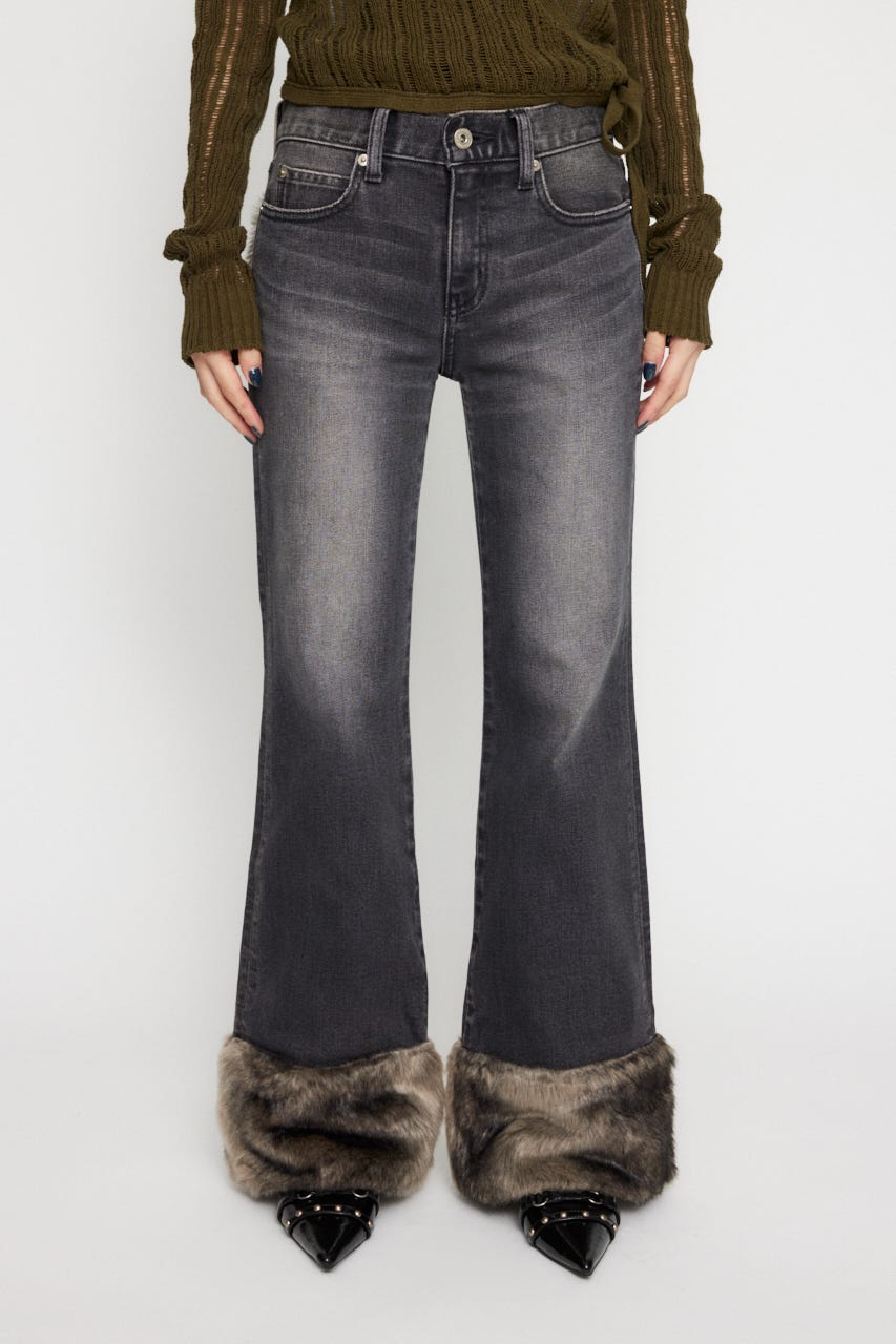 【新品未使用】laguagem FAUX FUR フレアデニム LAGUA GEM | VESTA LOW WAIST フレアデニム (フレア ) |SHEL