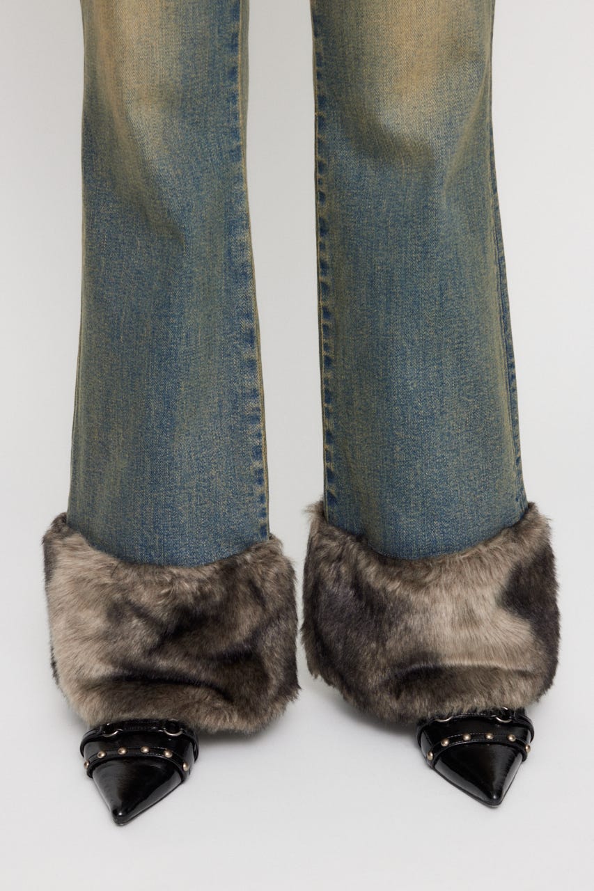 FAUX FUR フレアデニム　laguagem LAGUA GEM | FAUX FUR フレアデニム (ストレート ) |SHEL'TTER