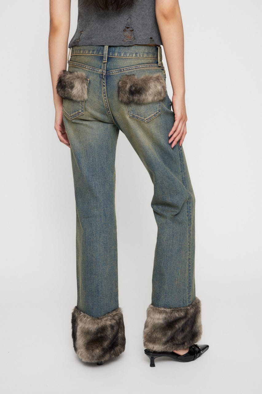 laguagem FAUX FURデニム FAUX FUR フレアデニム（デニムパンツ）｜LAGUA GEM