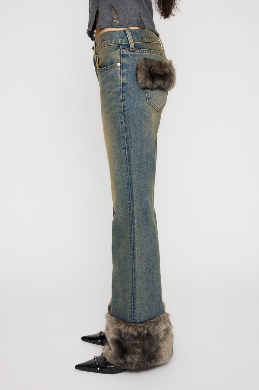 【新品未使用】laguagem FAUX FUR フレアデニム LAGUA GEM | FAUX FUR フレアデニム (フレア ) |SHEL'TTER WEBSTORE
