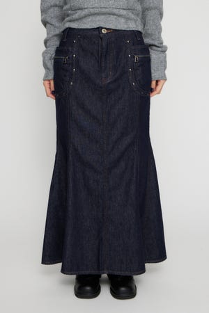 STUDS POCKET DENIM スカート