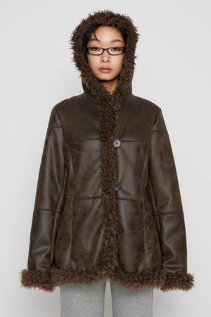 VINTAGE FAUX FUR MIDDLE ムートン