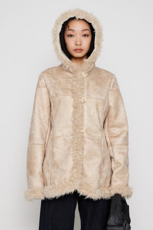 VINTAGE FAUX FUR MIDDLE ムートン