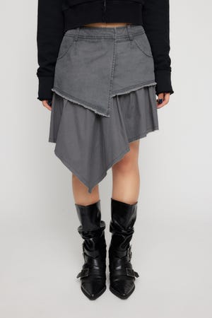 ASYMMETRY DRAPE COTTON スカート