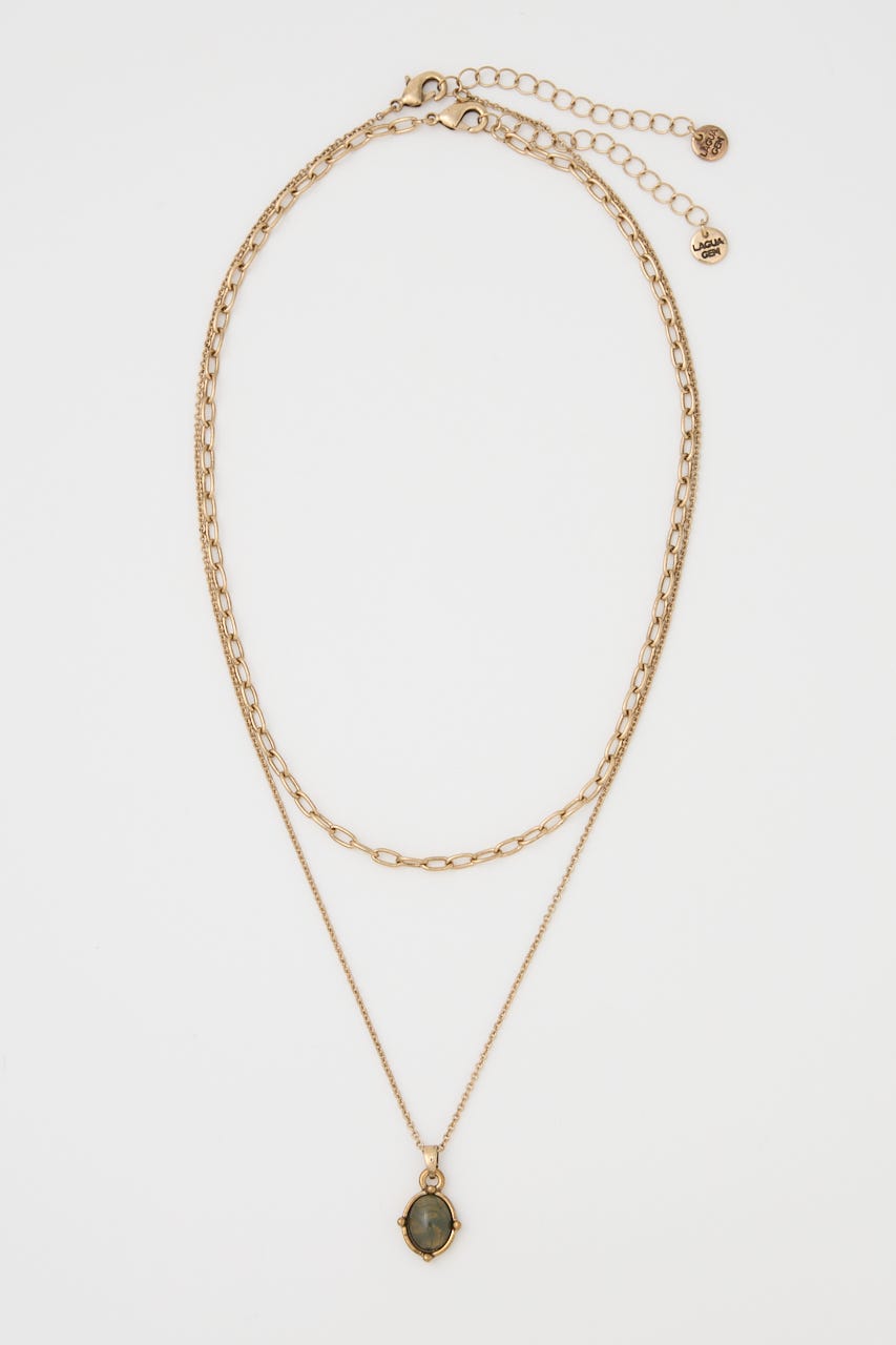 VINTAGE STONE SET ネックレス GLD FREE