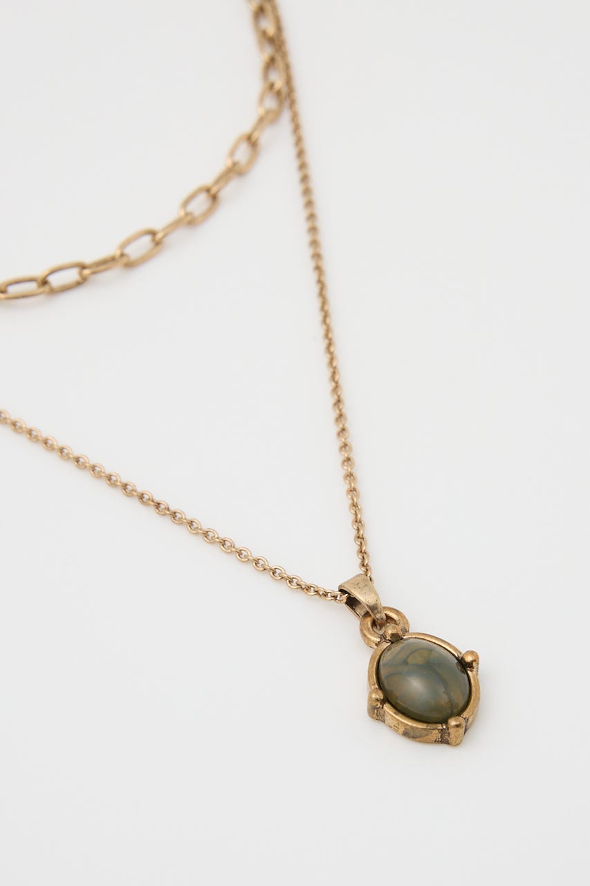 VINTAGE STONE SET ネックレス GLD FREE