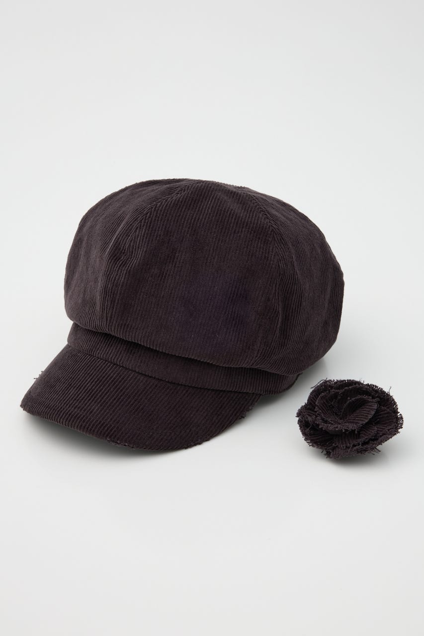 CORDUROY CORSAGE キャスケット BLK FREE