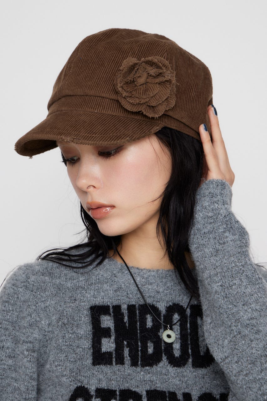 CORDUROY CORSAGE キャスケット BRN FREE
