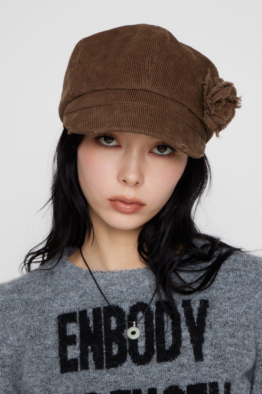 CORDUROY CORSAGE キャスケット BRN FREE