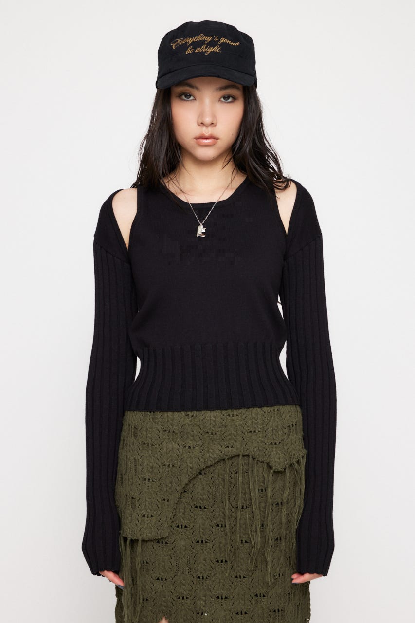 未使用品★kalinka★ニットトップス★8y clear≪再入荷≫サガラ刺繍ベアワッペンニットトップス[CL8831