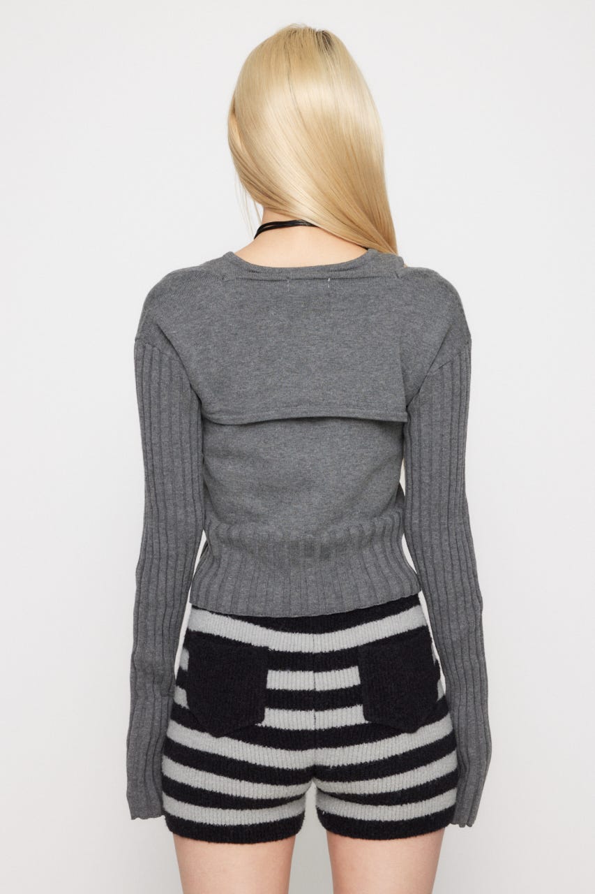 トップス 90s   Jeans Ds Rib Knit LAGUA GEM | RIB SLEEVE 2PIECE トップス (ニット ) |SHEL'TTER