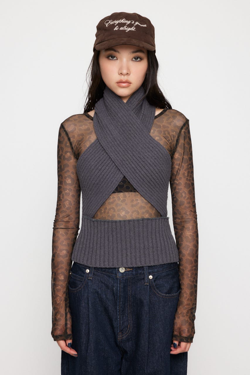 LAGUA GEM | CROSS RIB KNIT トップス (キャミソール ) |SHEL