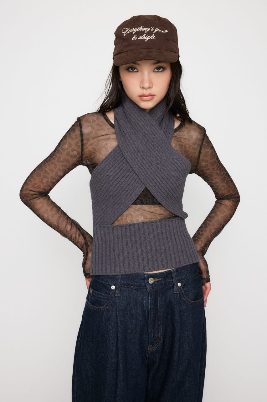 【LAGUA GEM】キャミトップス LAGUA GEM | CROSS RIB KNIT トップス (キャミソール ) |SHEL