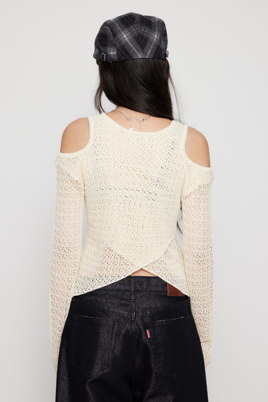 OVERLAP MESH トップス IVOY FREE