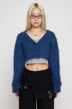 BRUSHED SHORT KNIT カーディガン
