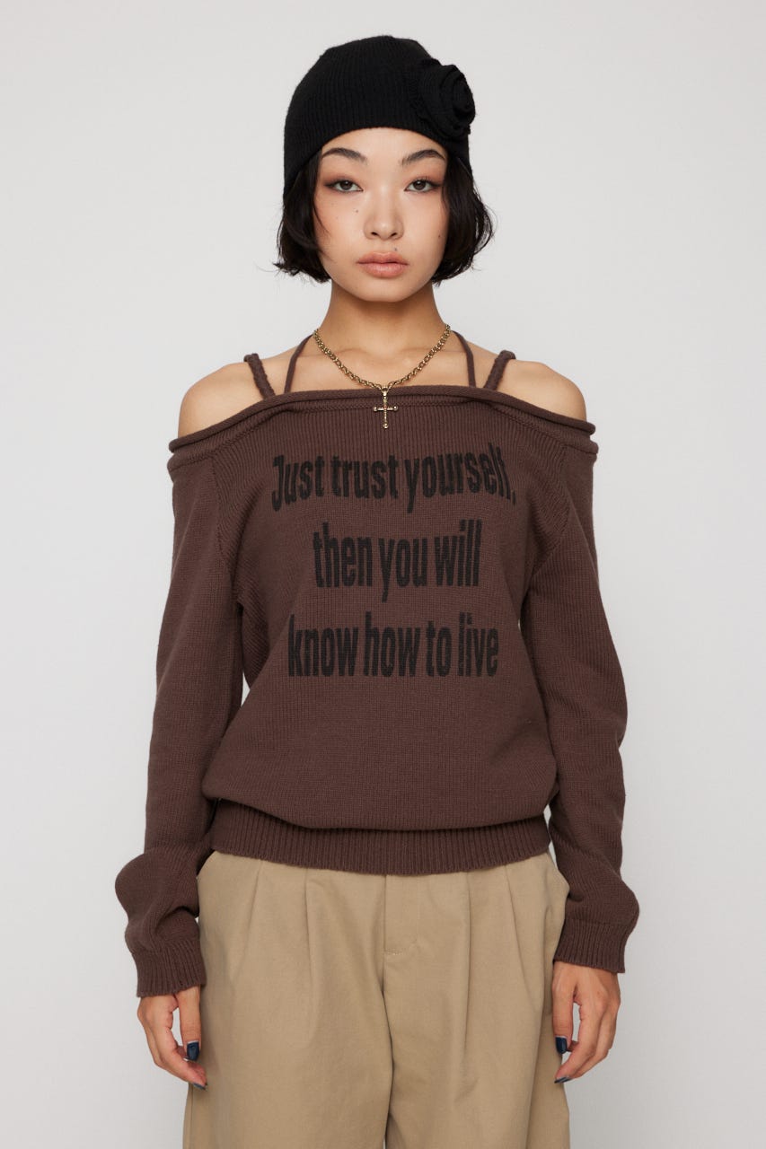 LAGUA GEM | NECK LOOSEY PRINT ニット (ニット ) |SHEL'TTER