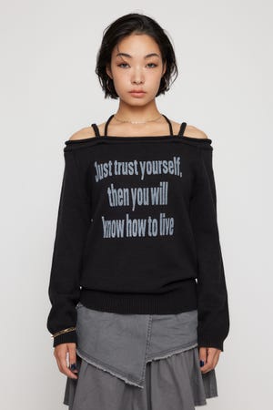 NECK LOOSEY PRINT ニット