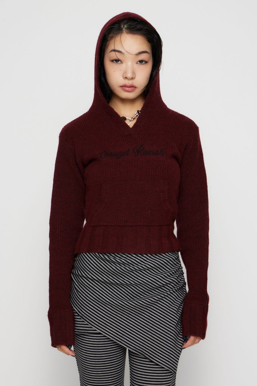 LAGUA GEM | JACQUARD HOODIE KNIT トップス (ニット ) |SHEL