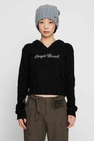 JACQUARD HOODIE KNIT トップス