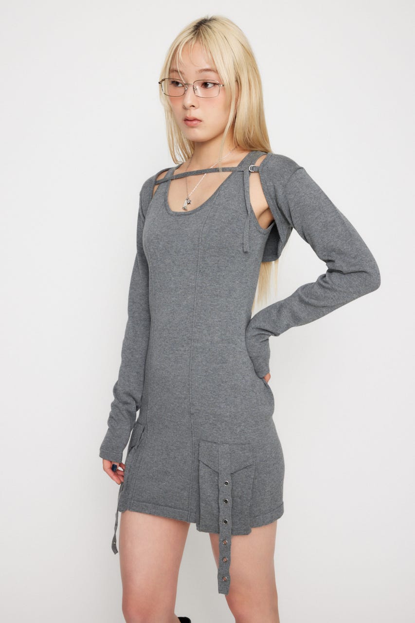 お値下げ【soor ploom】新品未使用 essential ワンピース 8y LAGUA GEM | POCKET LINE 2PIECE ワンピース (ワンピース(ミニ