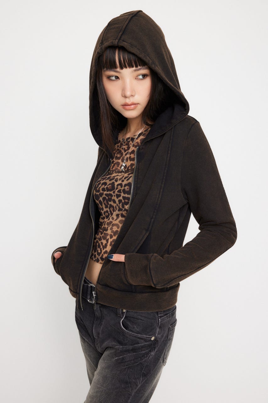 LAGUA GEM ★WASH HOODIE denim★setup★M★お得 LAGUA GEM（ラグアジェム）の「WASH HOODIE デニムトップス