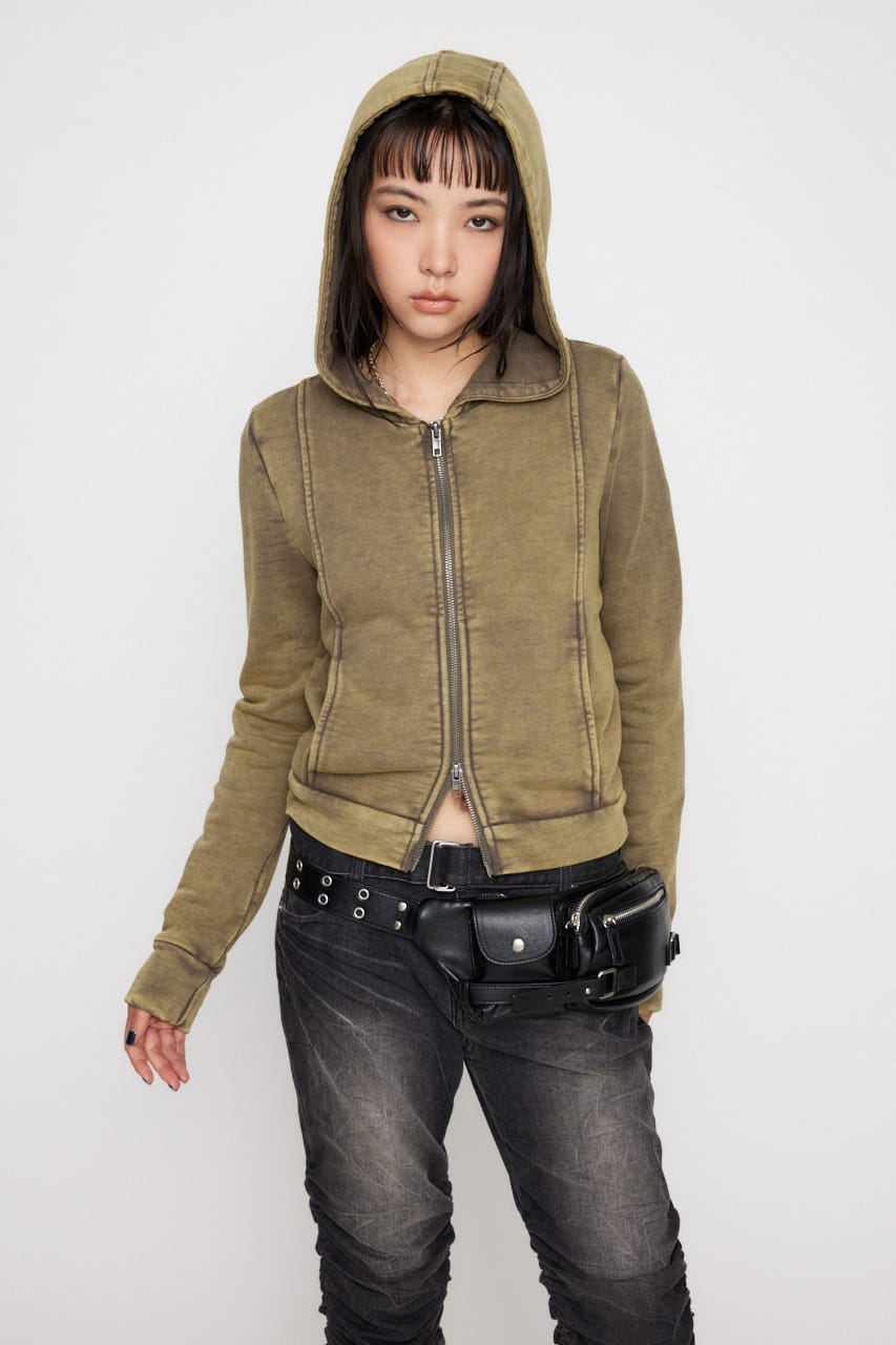 LAGUA GEM ★WASH HOODIE denim★setup★M★お得 LAGUA GEM（ラグアジェム）の「WASH HOODIE デニムトップス