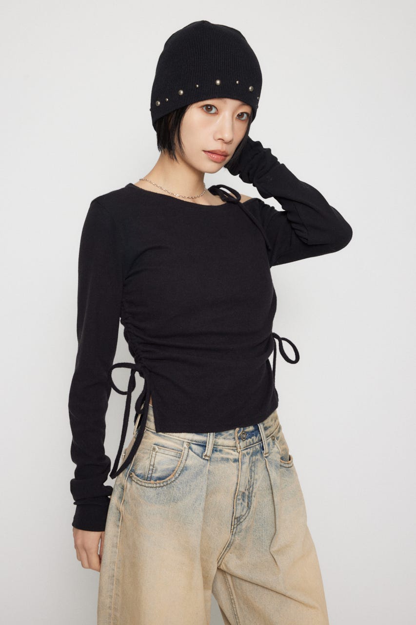 LAGUA GEM | SIDE GATHER RIBBON トップス (Tシャツ・カットソー