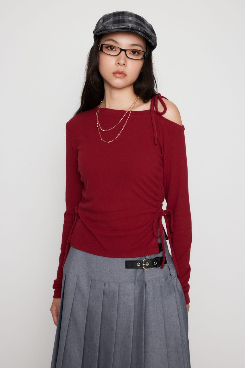 LAGUA GEM | SIDE GATHER RIBBON トップス (Tシャツ・カットソー