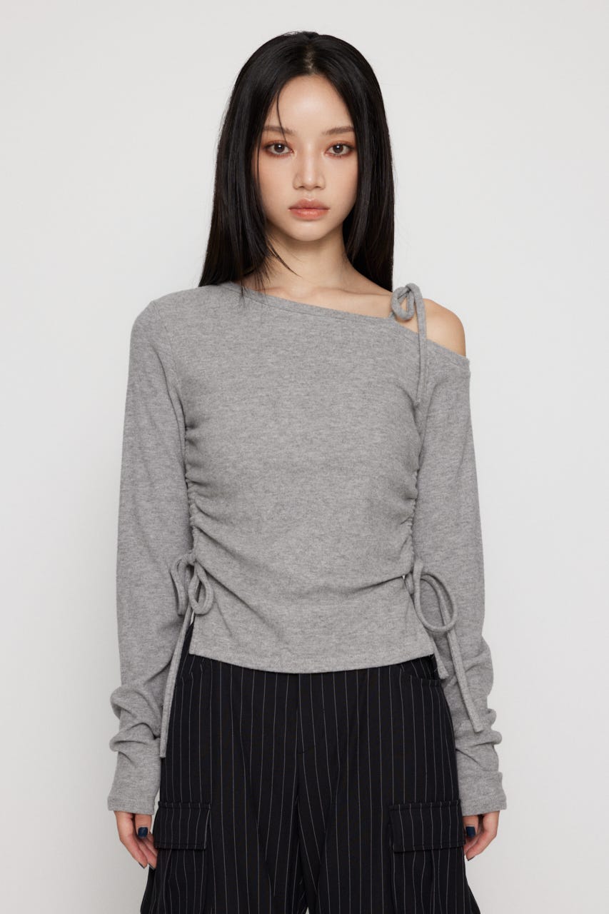 LAGUA GEM | SIDE GATHER RIBBON トップス (Tシャツ・カットソー
