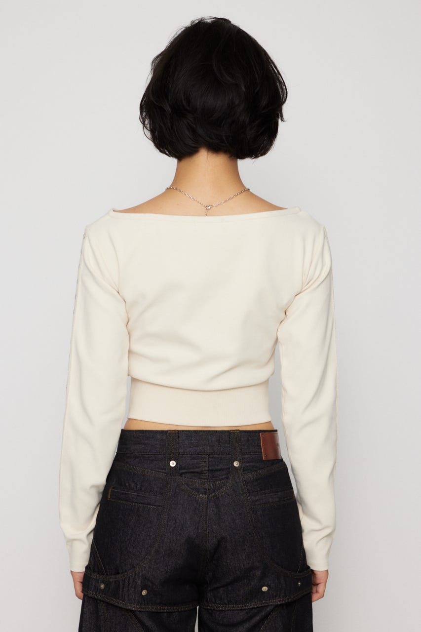 LAGUA GEM | EYELET ZIP CUT トップス (Tシャツ・カットソー