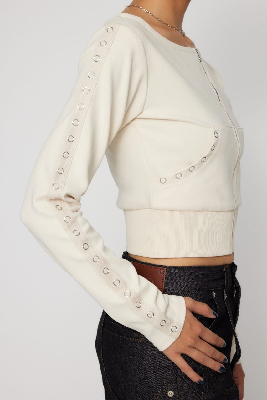 本日で出品終了‼️LAGUA GEM EYELET ZIP CUT トップス LAGUA GEM | EYELET ZIP CUT トップス (Tシャツ・カットソー