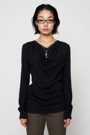 DRAPE STUDS CUT チュニック