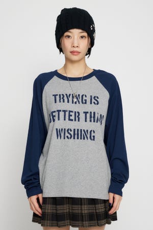 FRONT LETTERING RAGLAN トップス