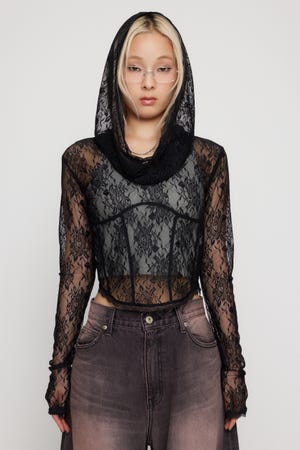 SEIRA×LAGUA LACE HOODIE