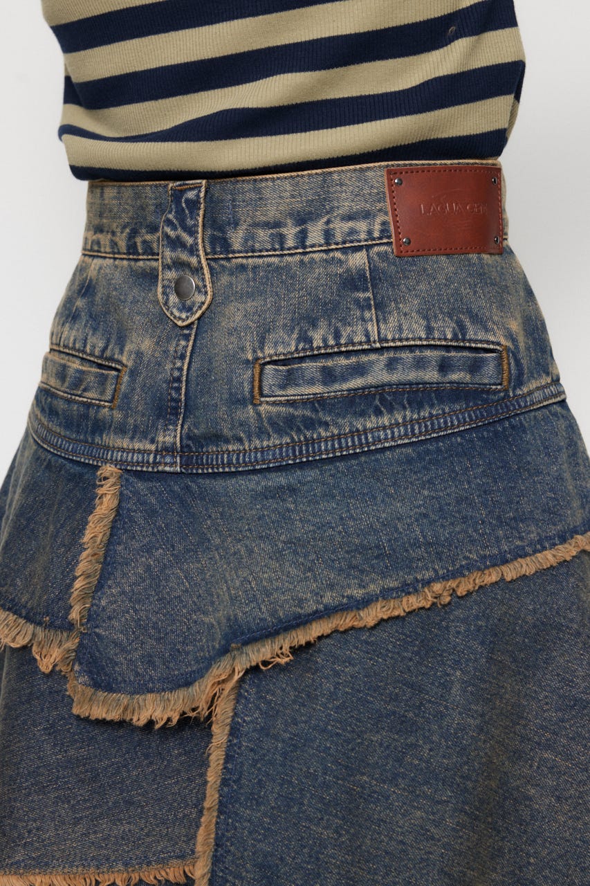 LAGUA GEM | RONDOM HEM CUT OFF デニムスカート (スカート