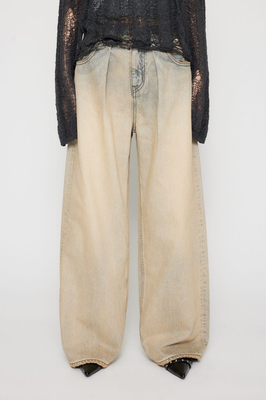 LAGUA GEM | CLASSIC WASH TUCK デニム (ストレート ) |SHEL