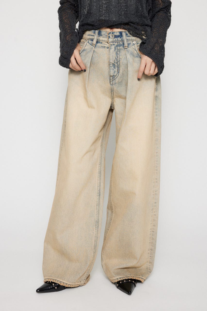 LAGUA GEM | CLASSIC WASH TUCK デニム (ストレート ) |SHEL