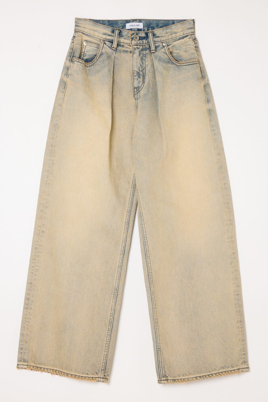 LAGUA GEM | CLASSIC WASH TUCK デニム (ストレート ) |SHEL